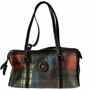 Vintage Dooney & Bourke Plaid Barrel Bag